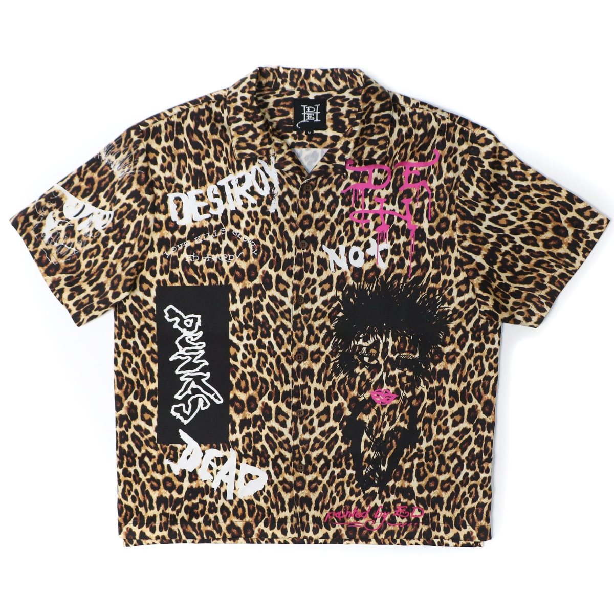 Ed Hardy Punk Leopard Boxy Camp Shirt Skjorte Herre Leopard | SC4630712