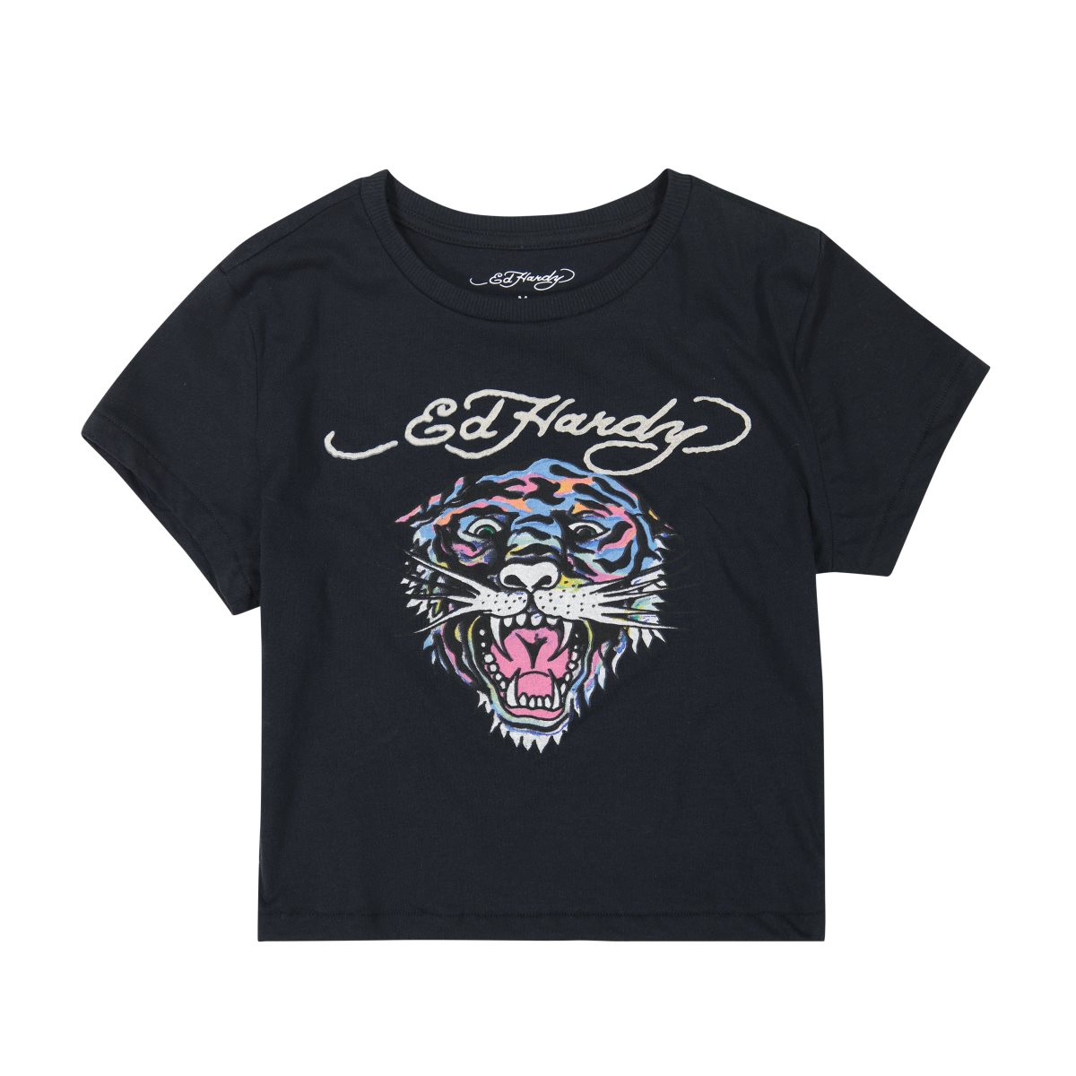 Ed Hardy Rainbow Tiger Baby Tee Baby Tees Dame Svarte | LI5297138