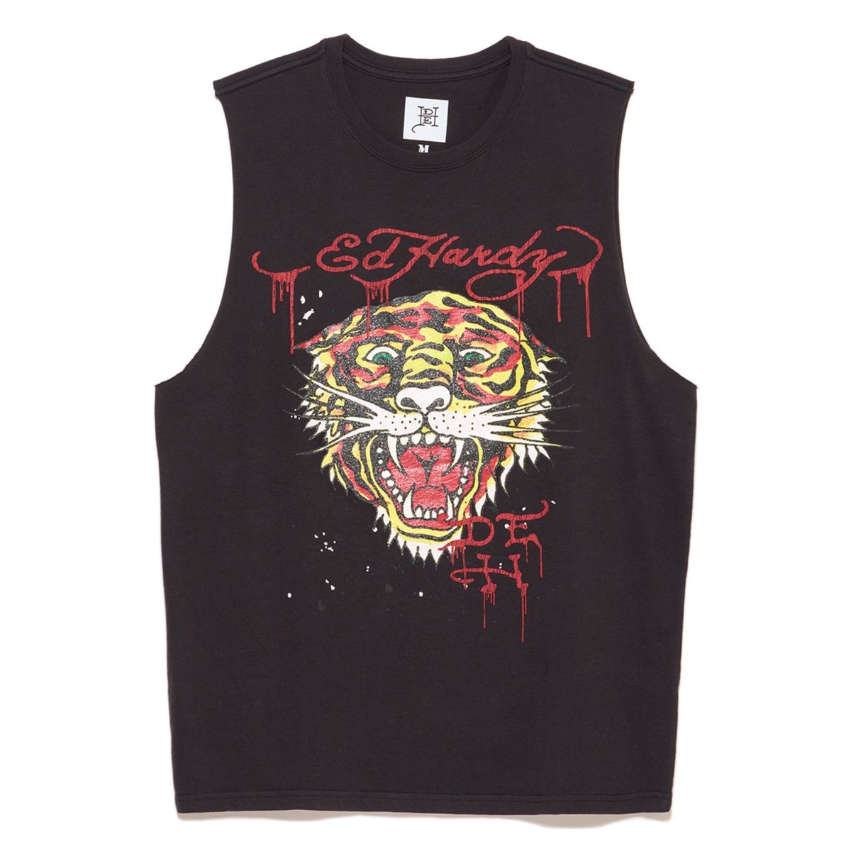 Ed Hardy Retro Tiger Cut Off Tee T-skjorte Herre Svarte | XY9215834