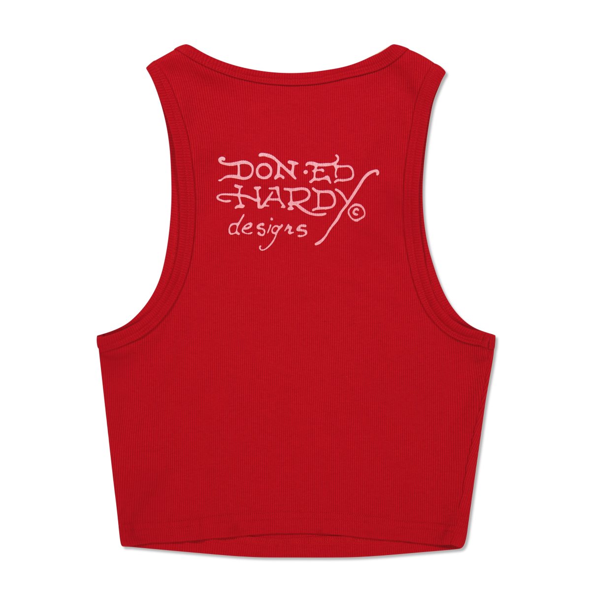 Ed Hardy Rhinestone Tiger Rib Knit Tank Singlet Dame Rød | SU3104872