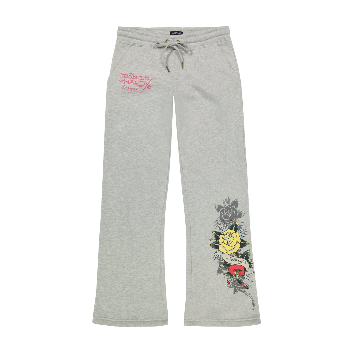 Ed Hardy Rose Heart Sweatpants Bukse Dame Grå | BT1742506