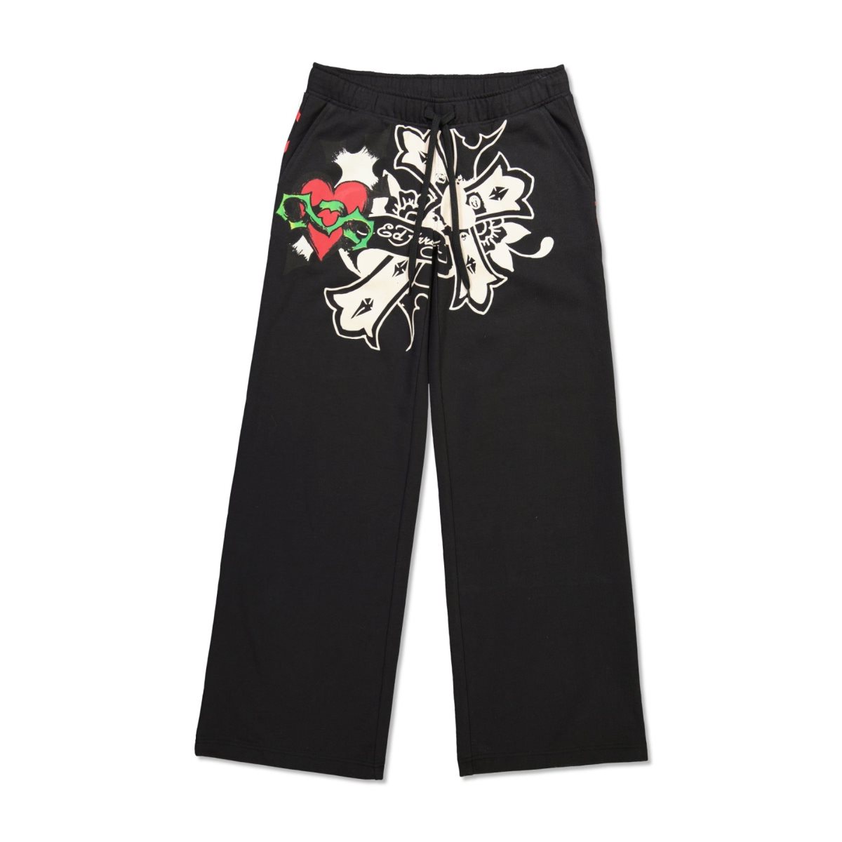 Ed Hardy Sacred Heart Fleece Sweatpant Bukse Dame Svarte | CT0614539