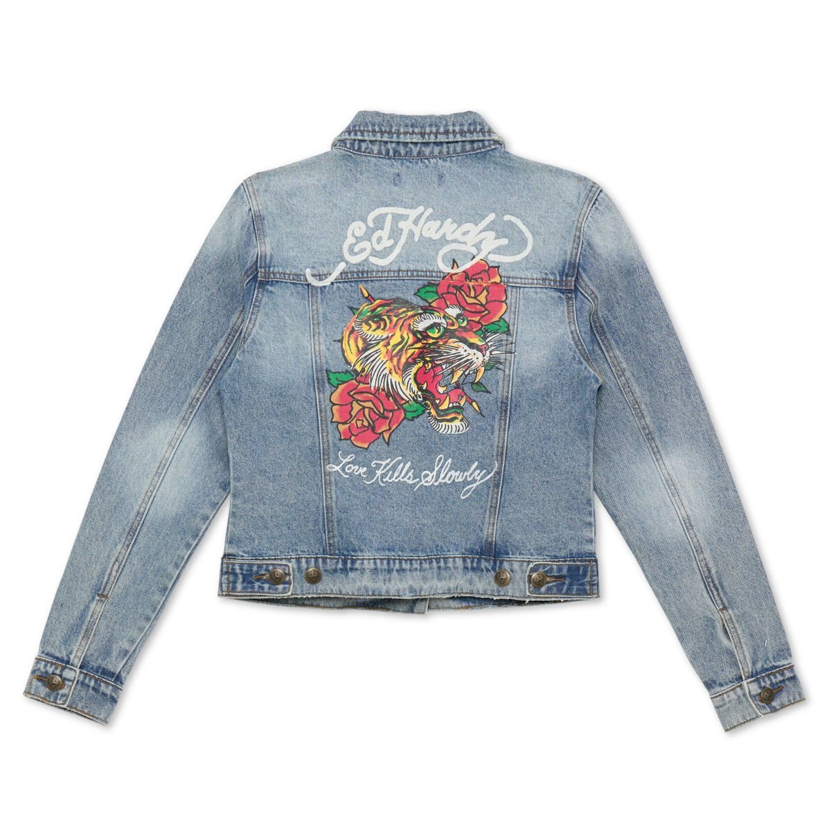 Ed Hardy Screaming Tiger Denim Jacket Denim Dame Lyse | MV1735928