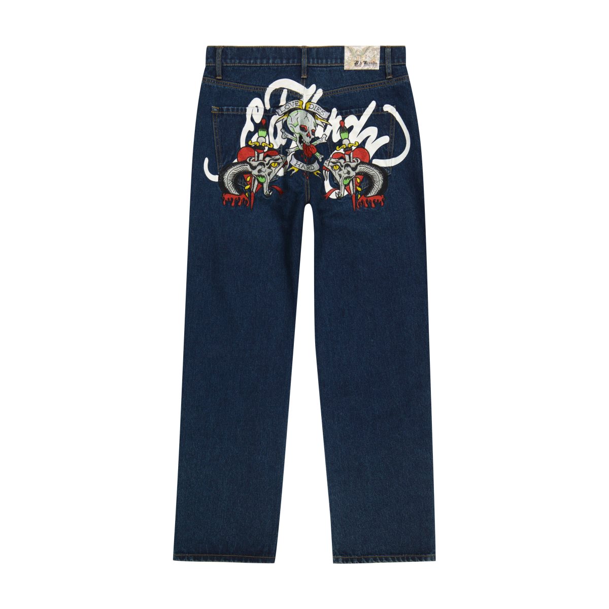 Ed Hardy Skull Snakes Loose Fit Jean Denim Herre Indigo | WH7561429