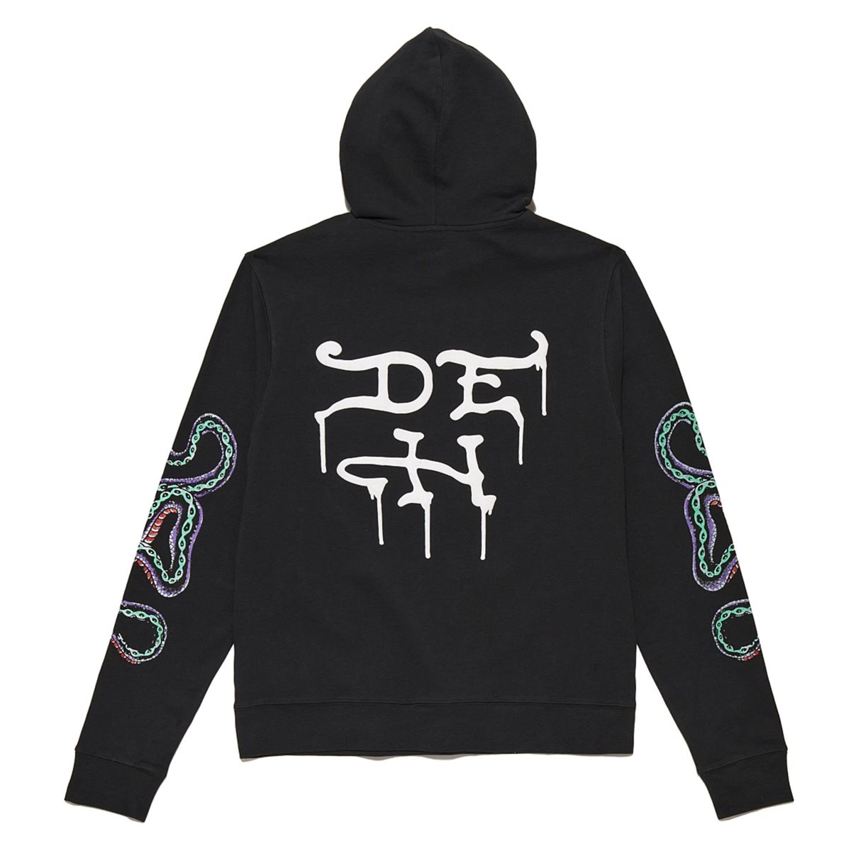 Ed Hardy Snake Hoodie Hettegenser Herre Svarte | CO6570183