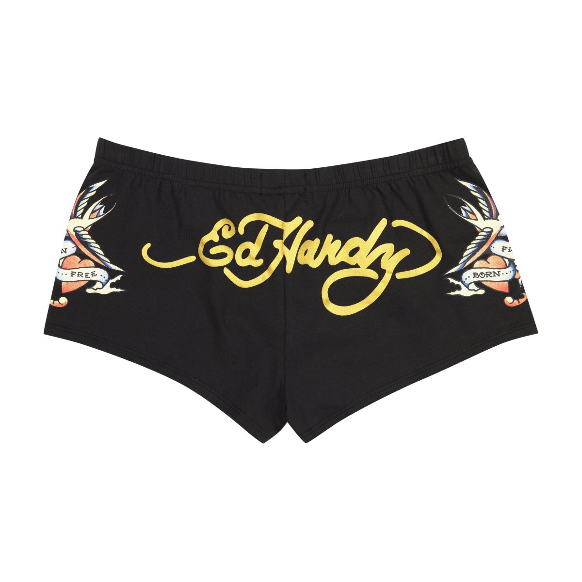 Ed Hardy Swallow Booty Biker Shorts Bukse Dame Svarte | ZY7596321