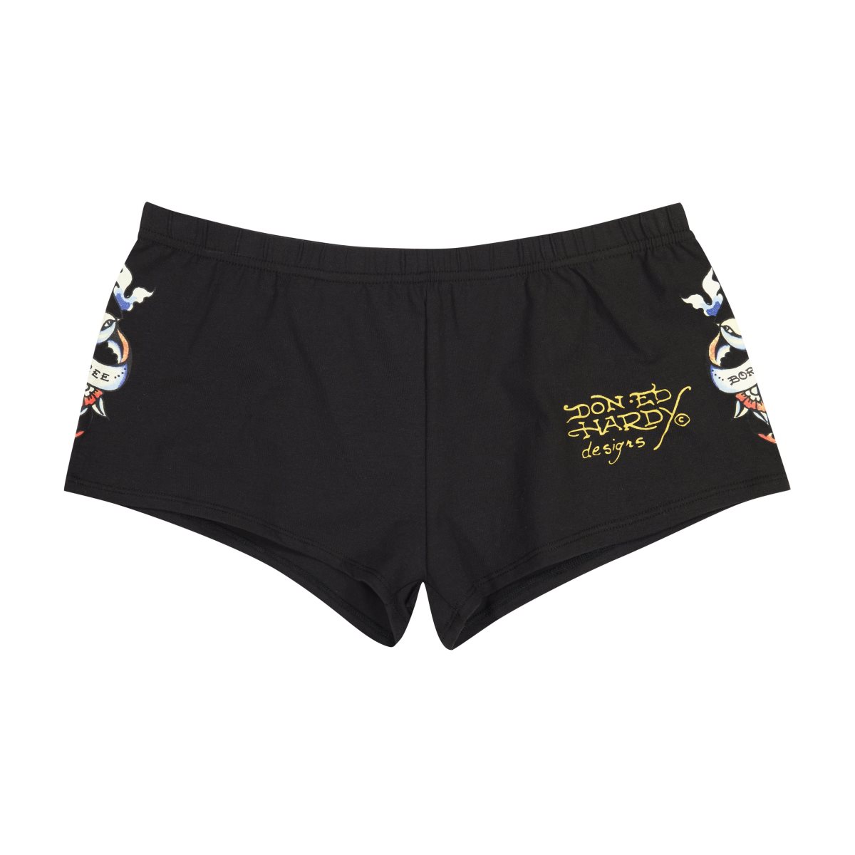 Ed Hardy Swallow Booty Biker Shorts Bukse Dame Svarte | ZY7596321