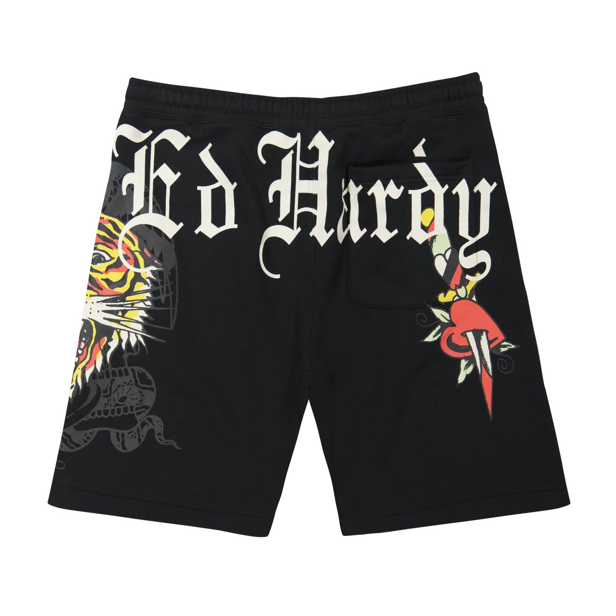 Ed Hardy Tiger Dagger Fleece Short Bukse Herre Svarte | XG1256087