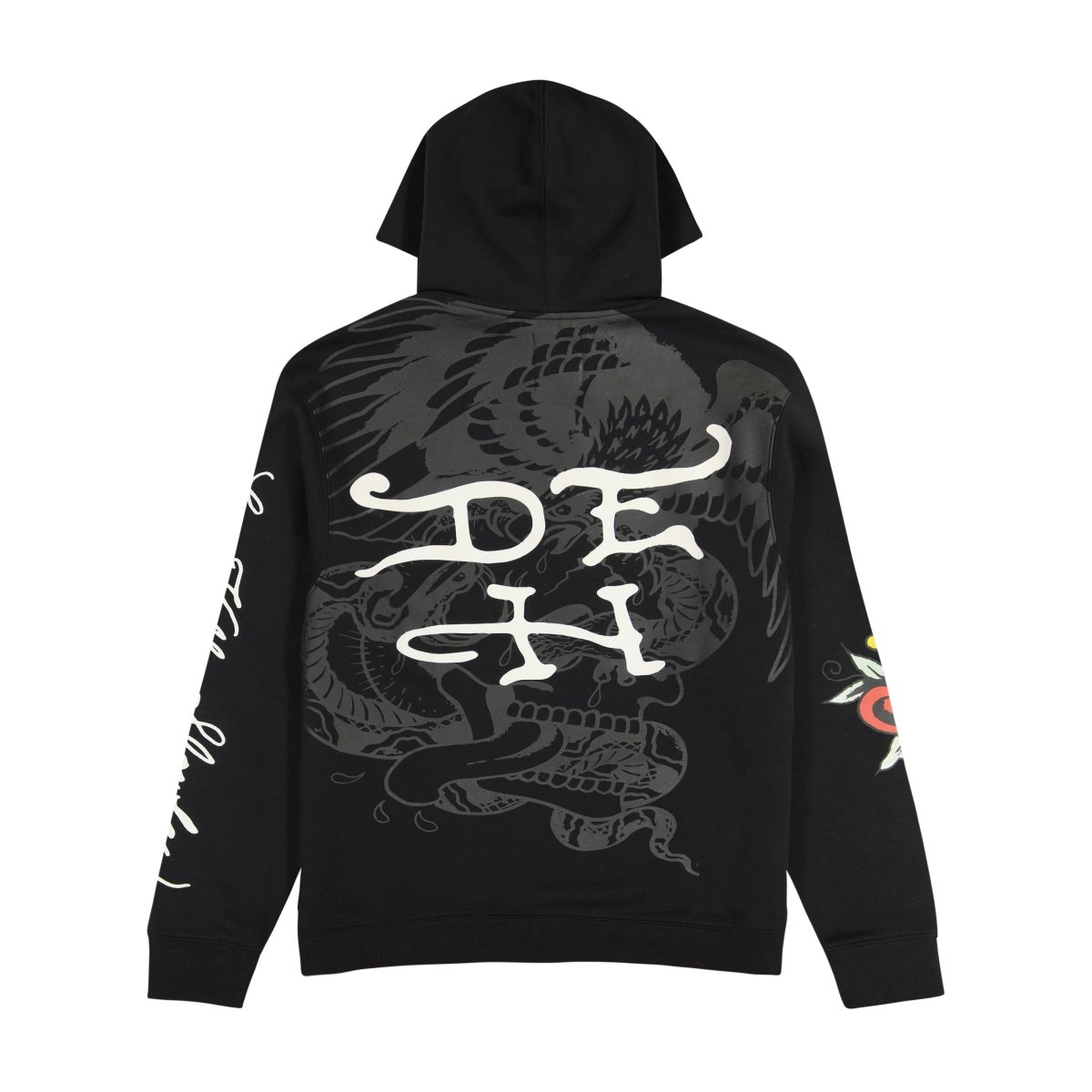 Ed Hardy Tiger Dagger Hoodie Hettegenser Herre Svarte | MP2896735