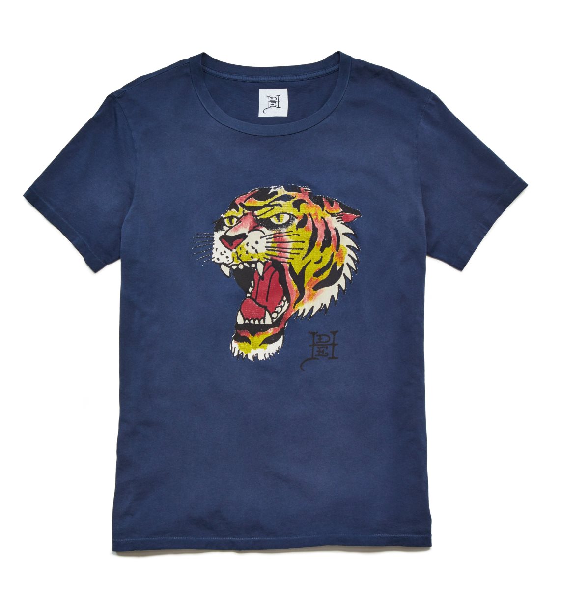 Ed Hardy Tiger Head Washed T-Shirt T-skjorte Herre Marineblå | JD0157843