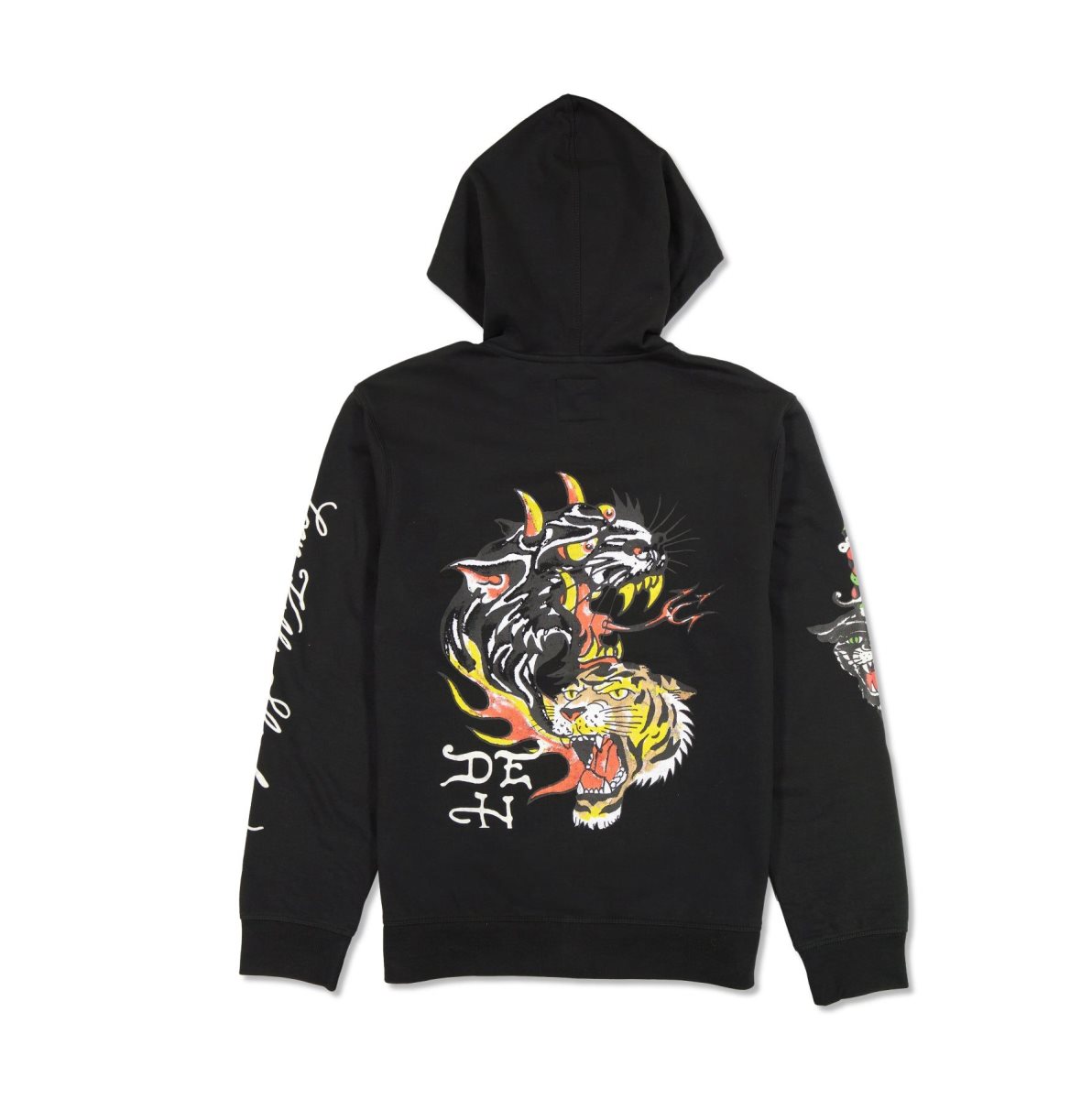 Ed Hardy Tiger Panther Hoodie Hettegenser Herre Svarte | VS0613749