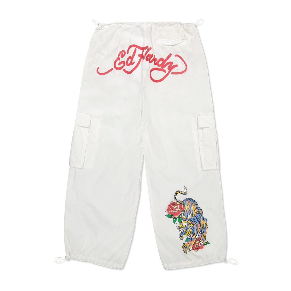 Ed Hardy Tiger Rose Cargo Pant Bukse Dame Hvite | FS9324651